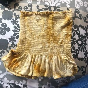 Mustard Peplum tube top